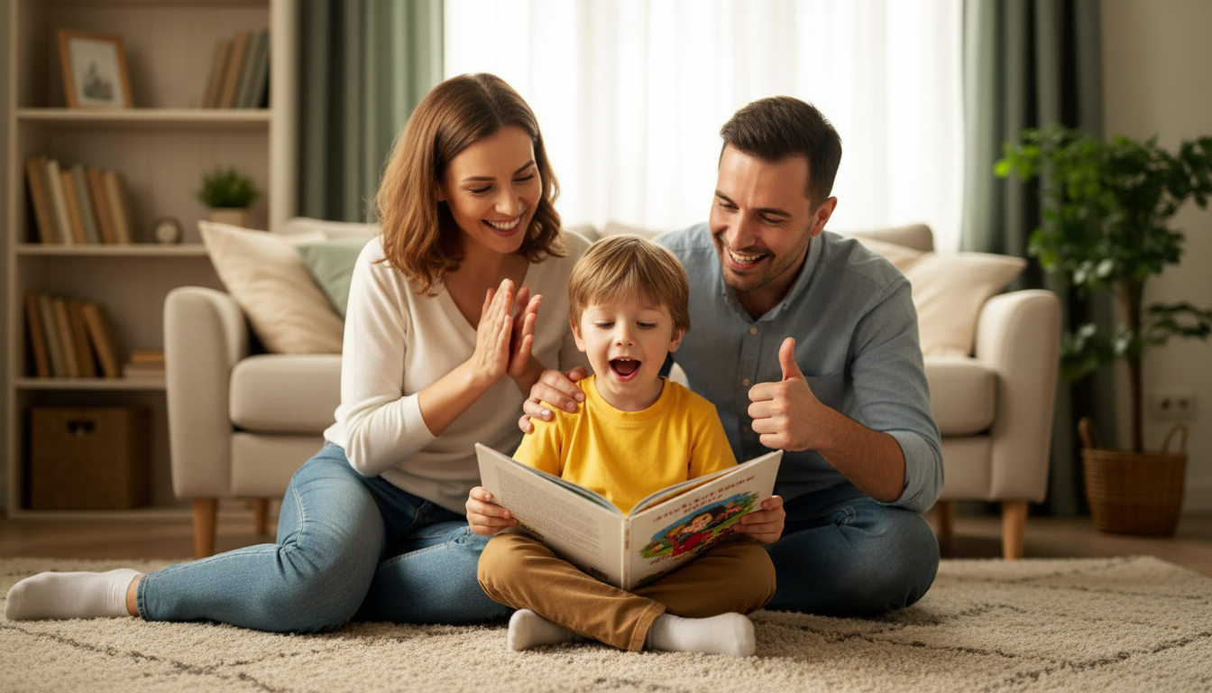Family sharing a happy moment together